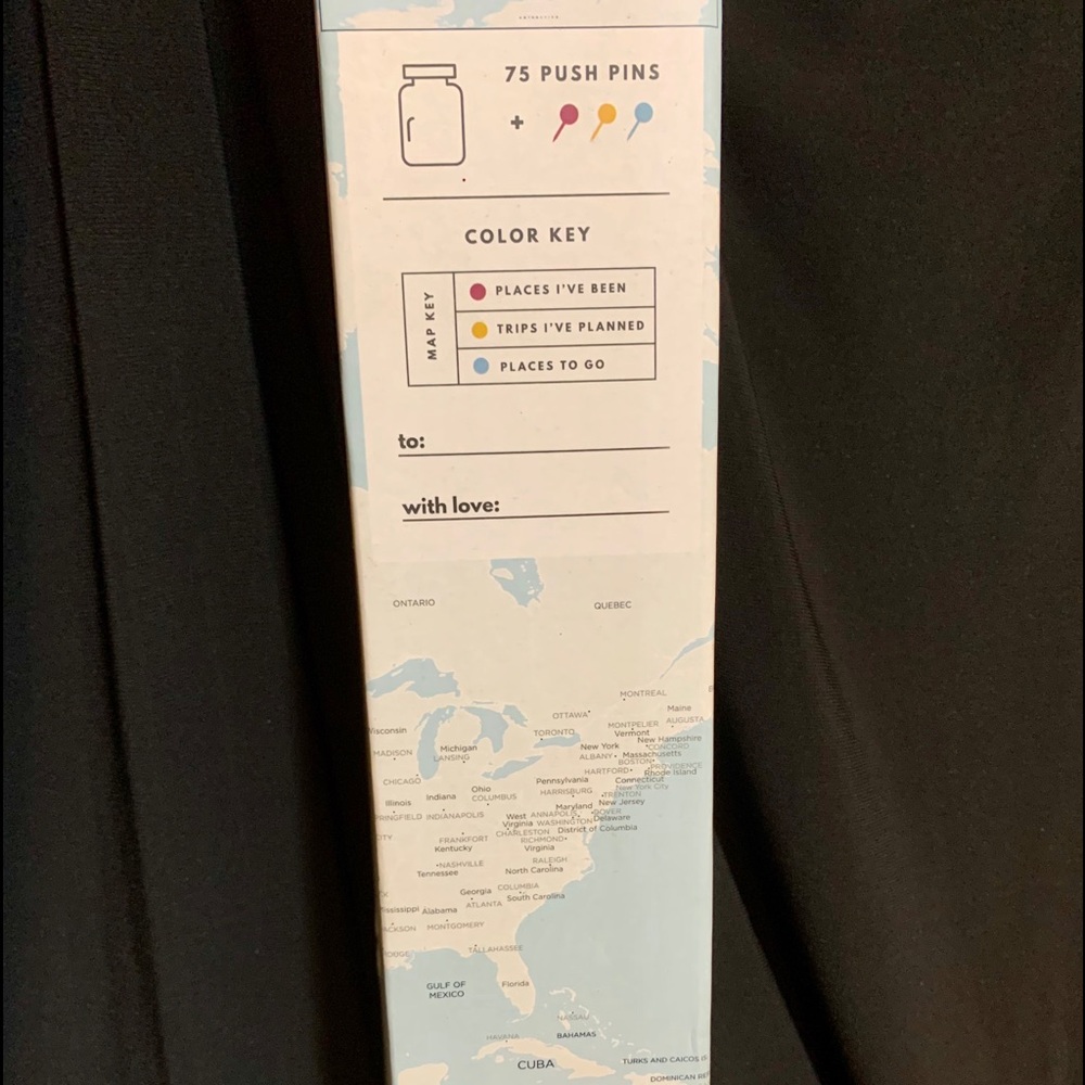 24x36” World Map Poster with Pins